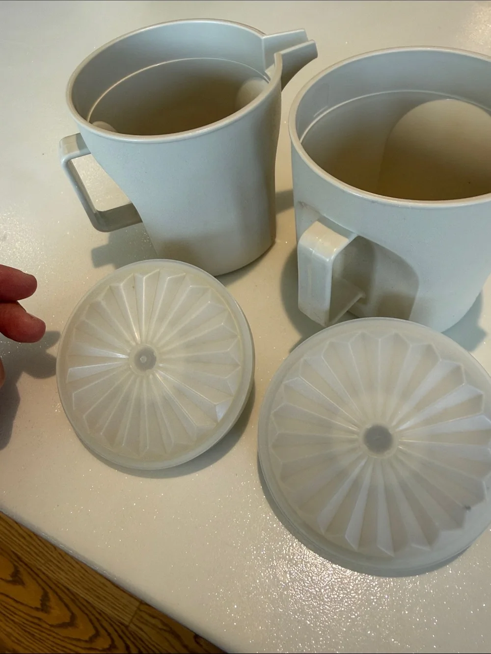 Vintage Tupperware Cream Ivory Sugar and Creamer Set with Lids